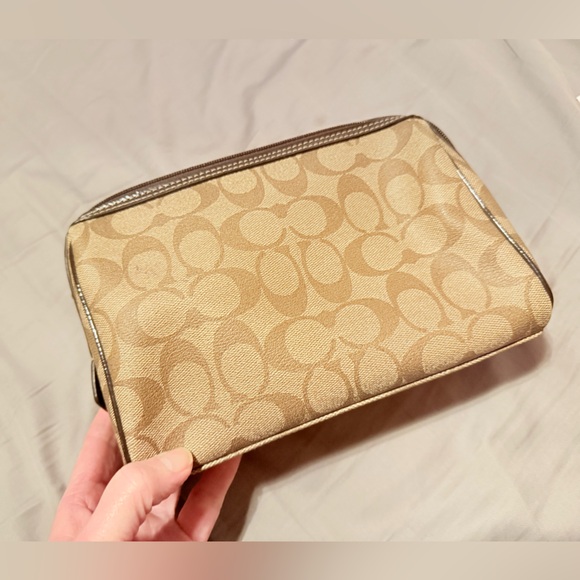 Coach Brown Signature Make-Up Bag - Picture 2 of 7